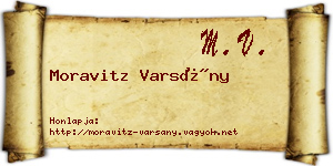 Moravitz Varsány névjegykártya